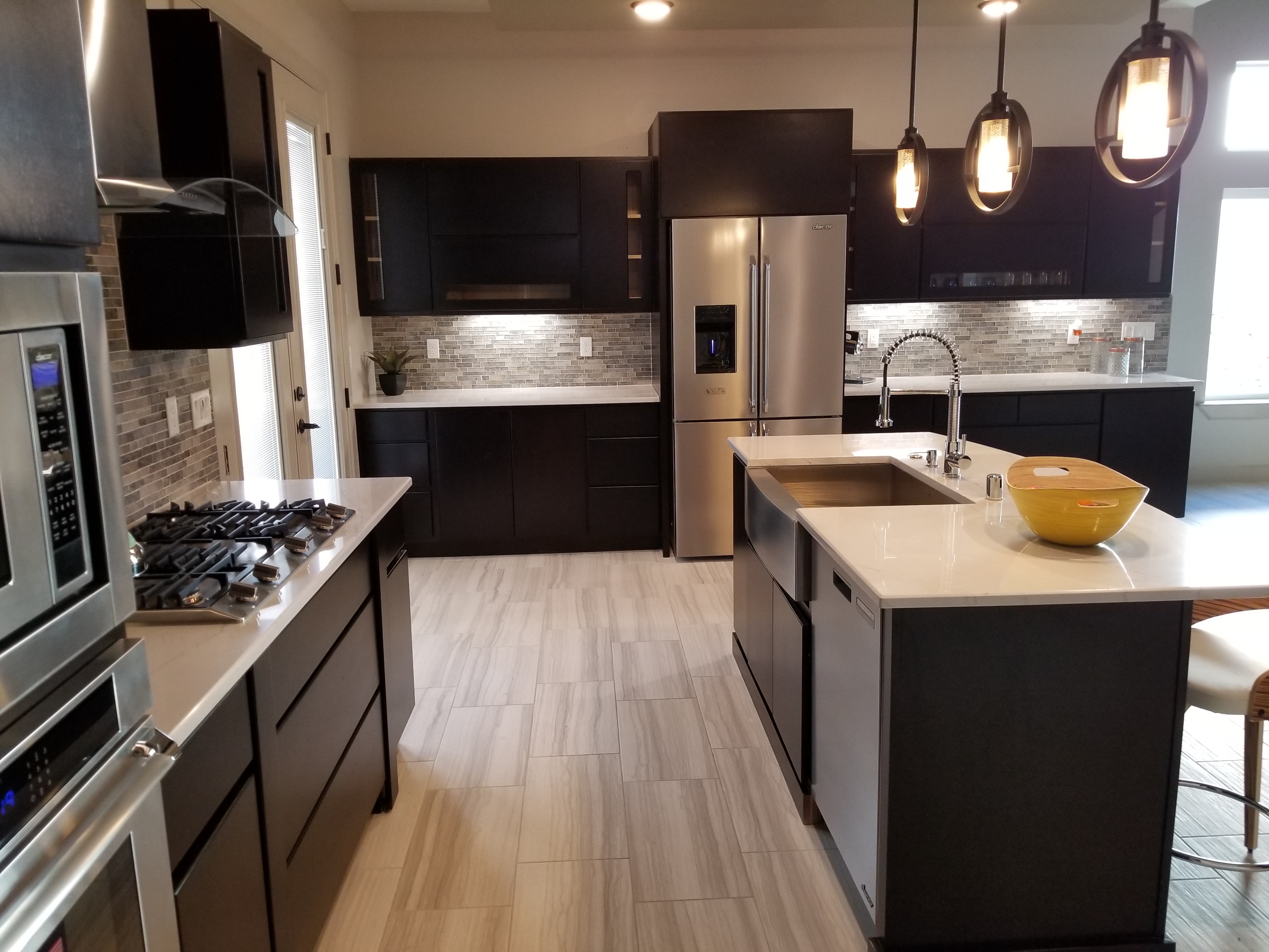 modern kitchen with granite counter-tops