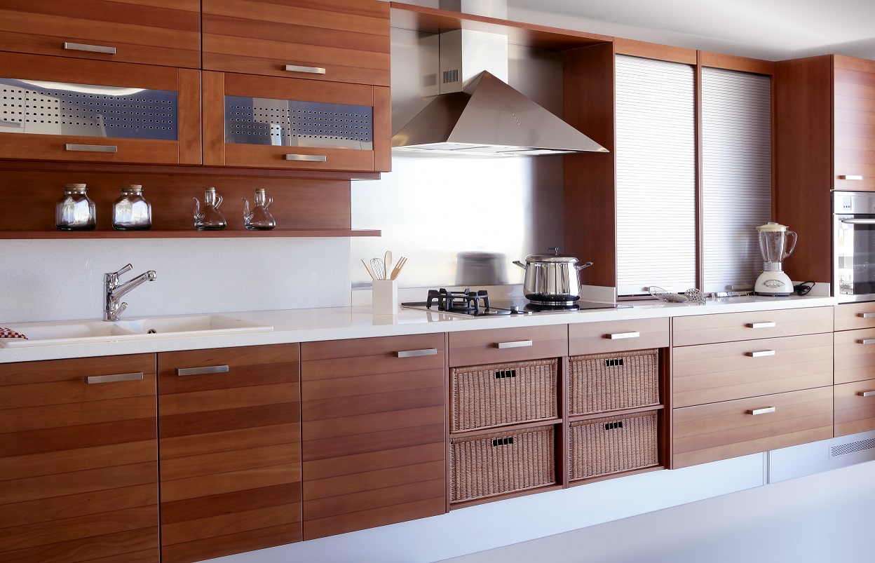 beautiful modern wood cabinets in kitchen 